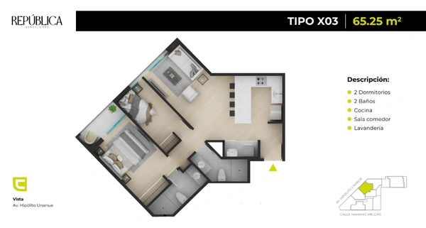 Bright 2BR + Studio in Miraflores